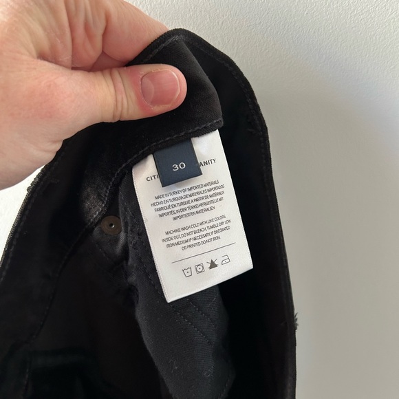 Citizens of Humanity black crushed velvet Paloma wide leg pants - Picture 7 of 8